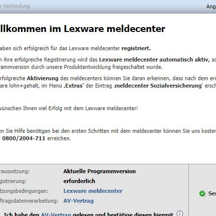 Lexware Meldecenter Identifizierung