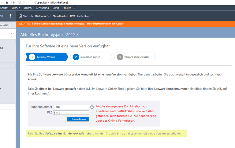 Lexware Update mit Rabatt anstatt Funktionssperren