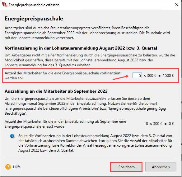 Energiepreispauschale Lexware